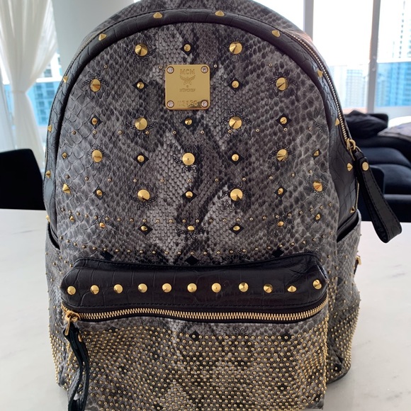 mcm backpack snakeskin